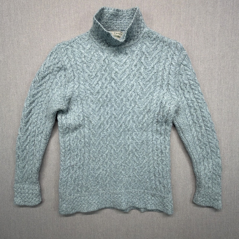 Aran Crafts Super Soft Merino Wool Cable Knit Sweater Great Ireland Size M